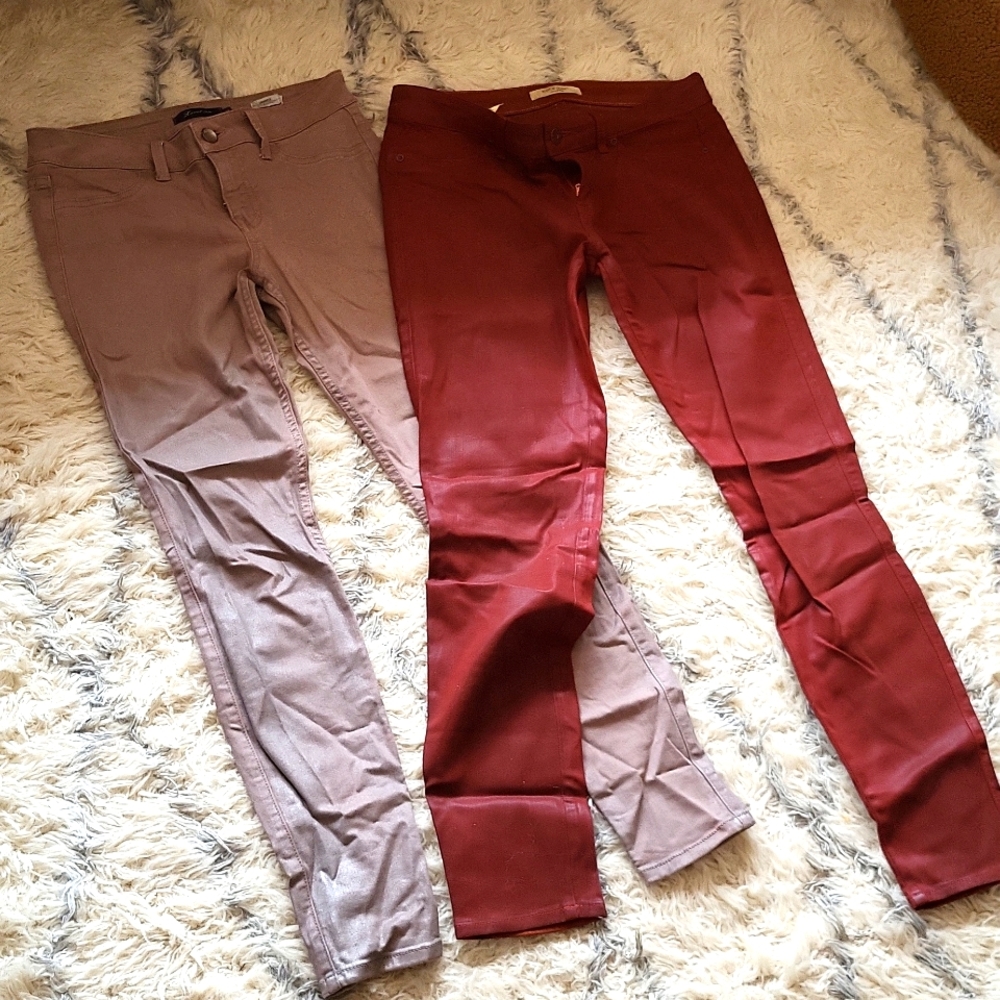 Skinny waxed denim jeans